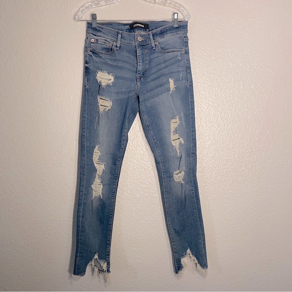 Express Mid Rise women’s ankle legging jeans | US 6 regular | distressed hem